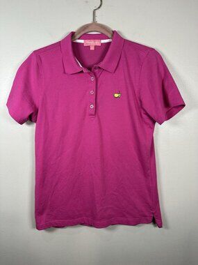 Magnolia Lane Masters Polo Shirt Womens Medium Pink Golf Logo